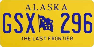 AK license plate GSX296