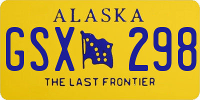 AK license plate GSX298