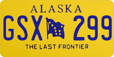 AK license plate GSX299