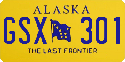 AK license plate GSX301