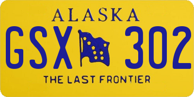 AK license plate GSX302