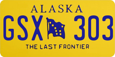 AK license plate GSX303