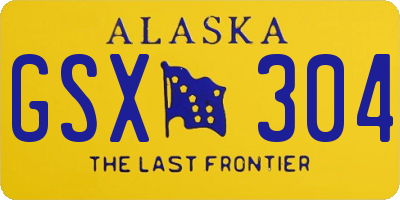 AK license plate GSX304