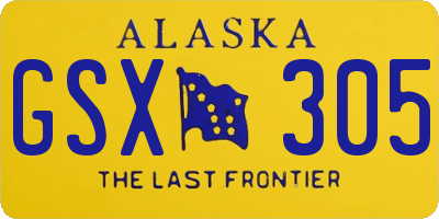 AK license plate GSX305