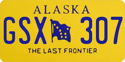 AK license plate GSX307