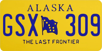 AK license plate GSX309