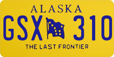 AK license plate GSX310