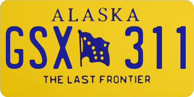 AK license plate GSX311