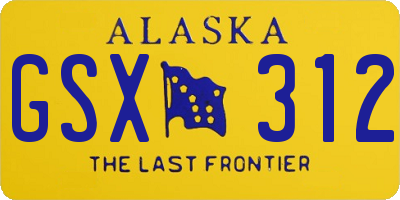 AK license plate GSX312