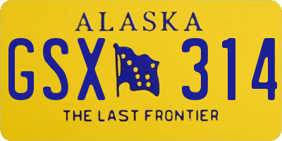 AK license plate GSX314