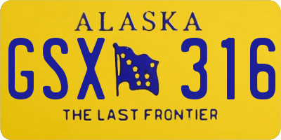 AK license plate GSX316