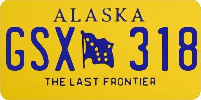 AK license plate GSX318