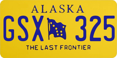 AK license plate GSX325