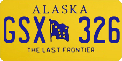 AK license plate GSX326