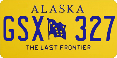 AK license plate GSX327