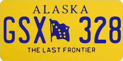 AK license plate GSX328