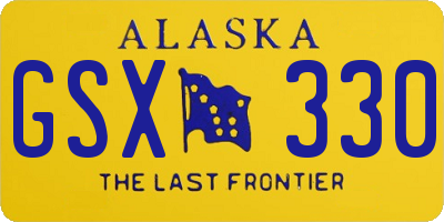 AK license plate GSX330