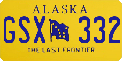 AK license plate GSX332