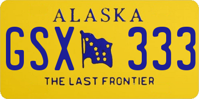 AK license plate GSX333