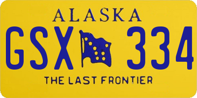 AK license plate GSX334