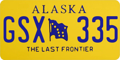 AK license plate GSX335