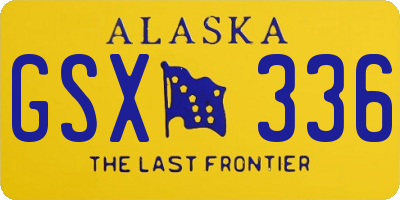 AK license plate GSX336