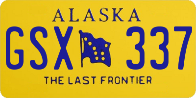 AK license plate GSX337