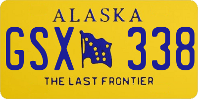 AK license plate GSX338