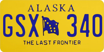 AK license plate GSX340