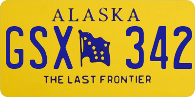 AK license plate GSX342