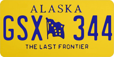 AK license plate GSX344