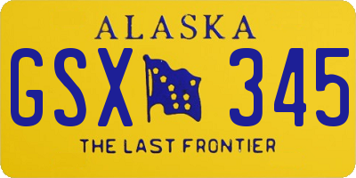 AK license plate GSX345