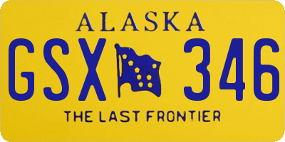 AK license plate GSX346