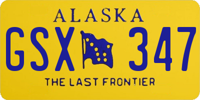 AK license plate GSX347