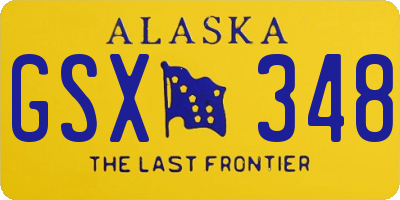 AK license plate GSX348