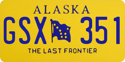 AK license plate GSX351