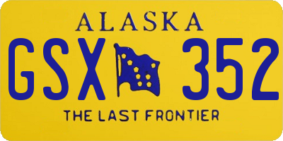 AK license plate GSX352