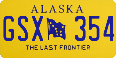 AK license plate GSX354