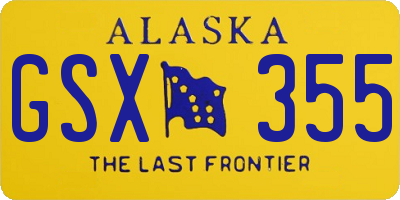 AK license plate GSX355