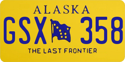 AK license plate GSX358