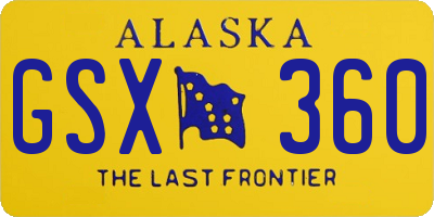 AK license plate GSX360