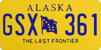 AK license plate GSX361