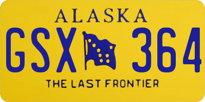 AK license plate GSX364