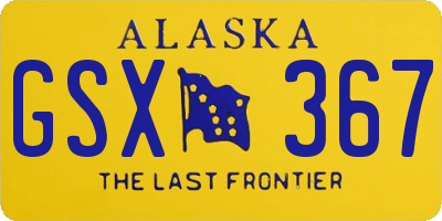 AK license plate GSX367