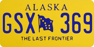 AK license plate GSX369