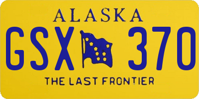 AK license plate GSX370