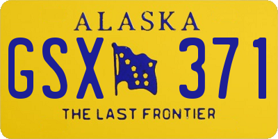 AK license plate GSX371