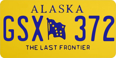 AK license plate GSX372