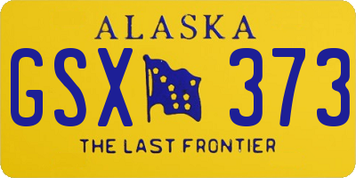 AK license plate GSX373