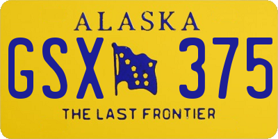 AK license plate GSX375